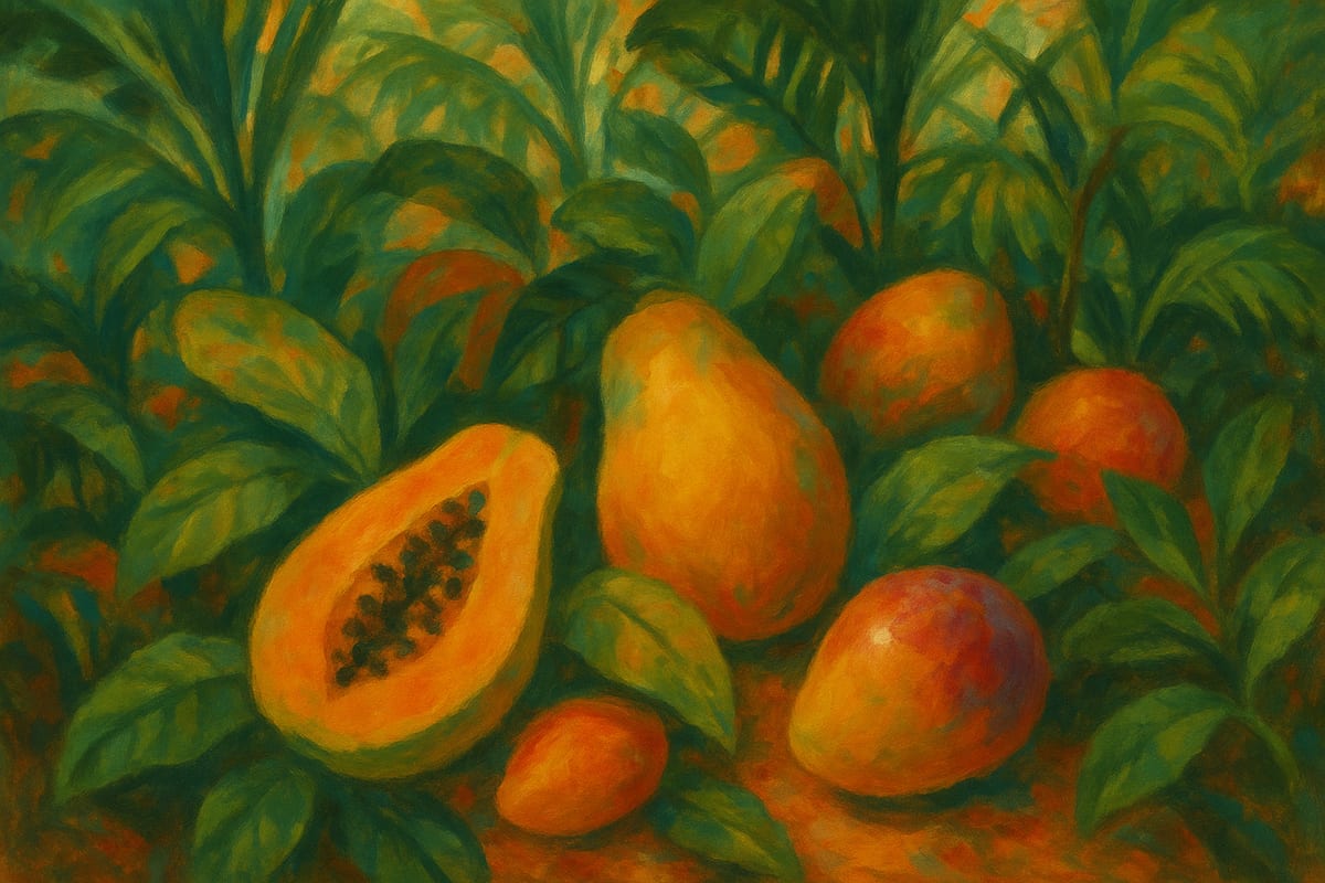 Exotic Snacks & Foods — generic tropical editorial illustration