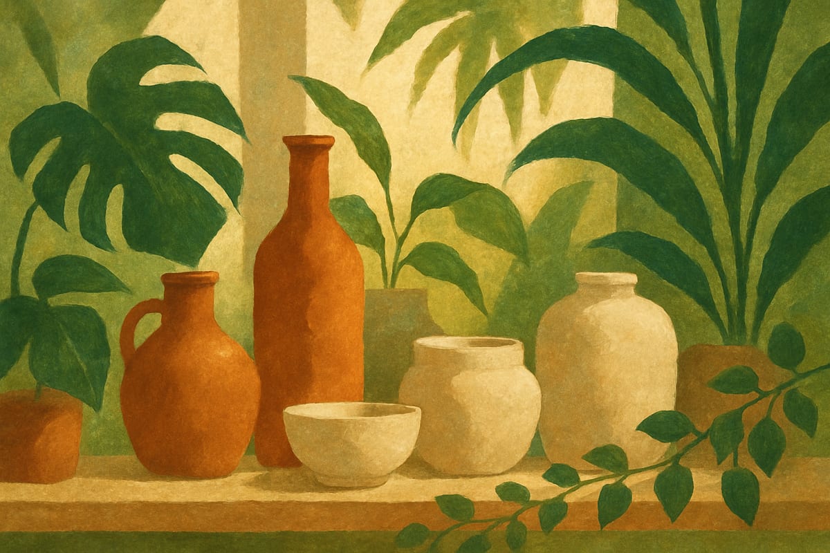 Planters & Pots — generic tropical editorial illustration